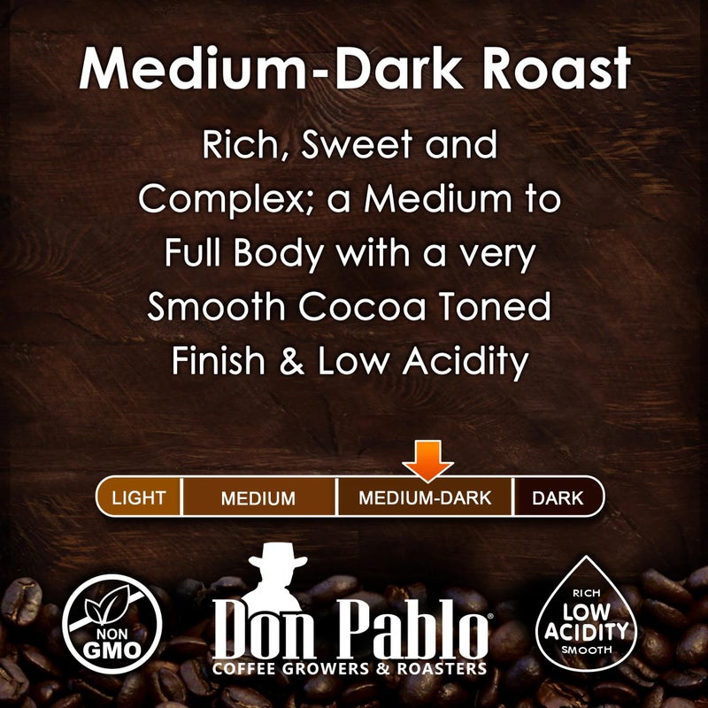 Cafe Don Pablo 2LB Don Pablo Gourmet Coffee - Brazil Cerrado - Medium Dark Roast - Whole Bean Coffee - 100% Arabica Beans - Low Acidity and Non-GMO - 2lb bag - Image 2